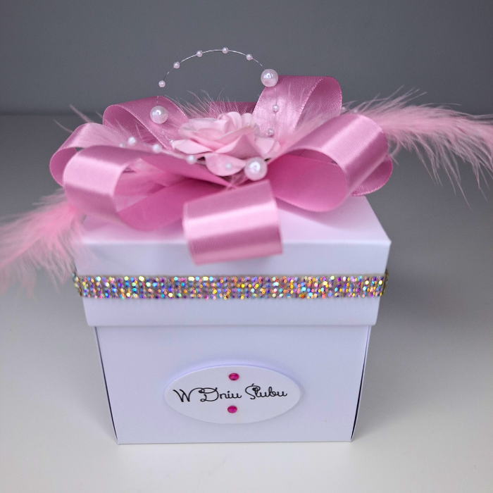 Boks na ślub różowy