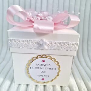 Exploding box pamiątka I Komunii Świętej dla dziewczynki