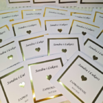 Proste zaproszenia na ślub biało-złote