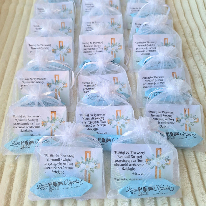 Podziękowanie komunijne z krówką