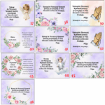 Podziękowanie na komunię fioletowe wzory