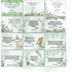 Podziękowanie na komunię zielone wzory 2