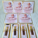 Podziękowanie z czekoladką Merci różowe