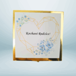 Zaproszenie ślubne w drewnianym pudełku wzór 1