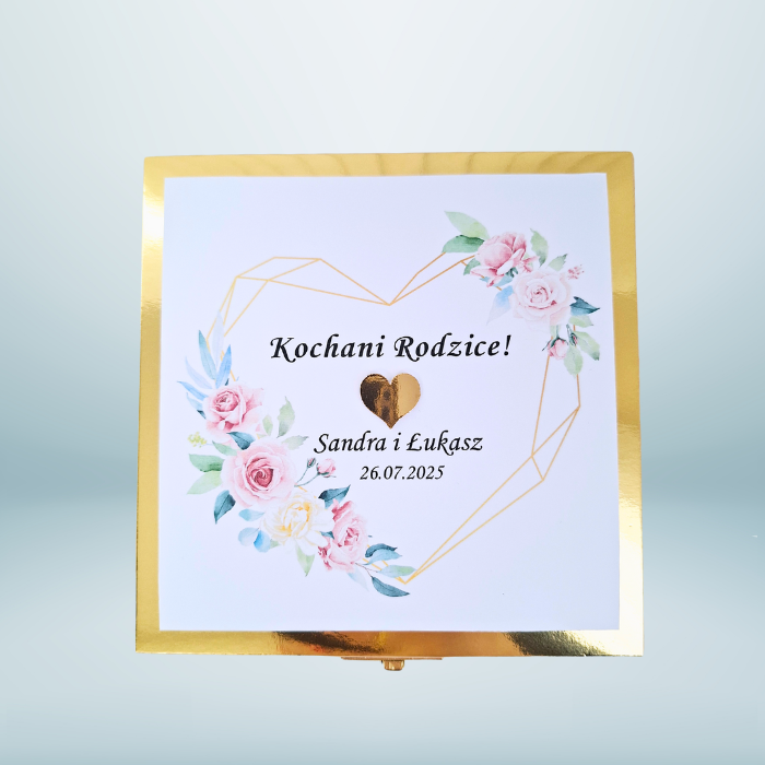 Zaproszenie ślubne w drewnianym pudełku wzór 3