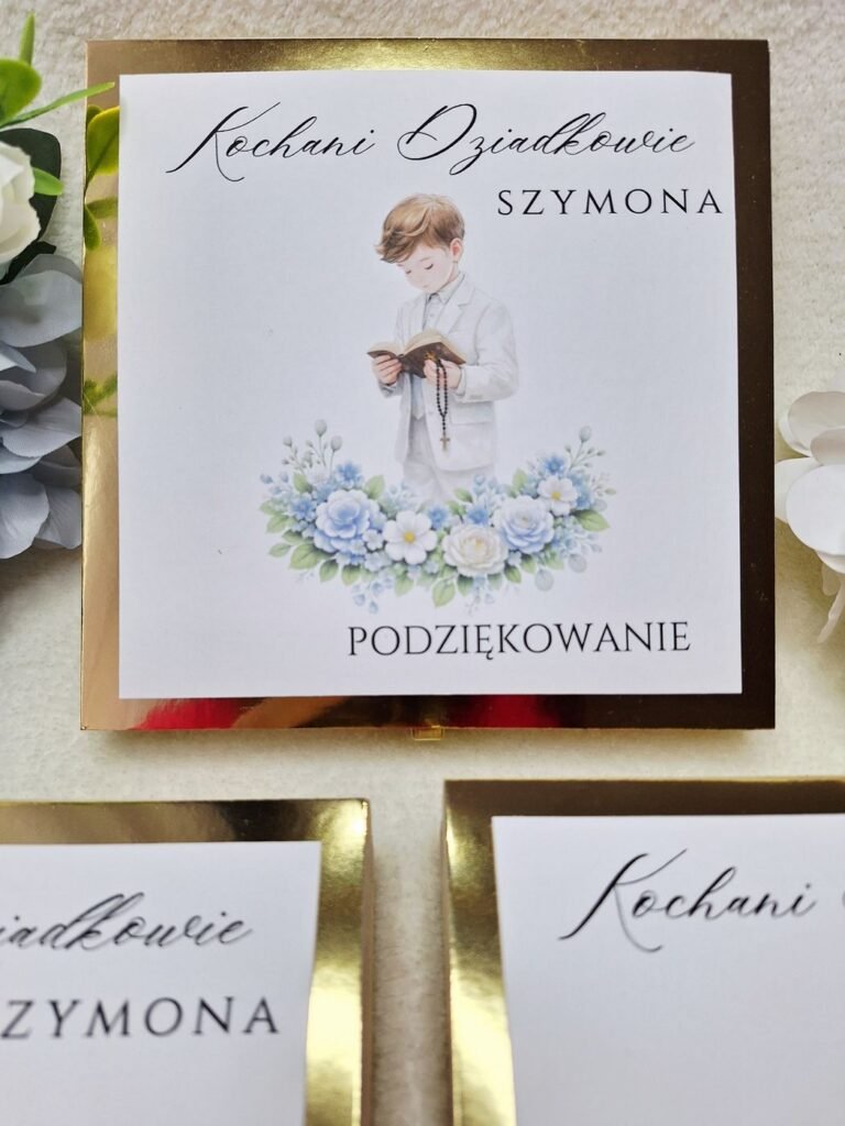 Podziękowanie dla chrzestnych w drewnianym pudełku – wzór 30