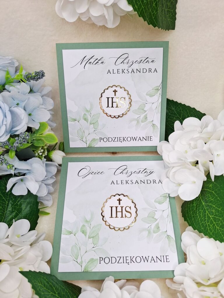 Podziękowanie dla chrzestnych w drewnianym pudełku – wzór 38