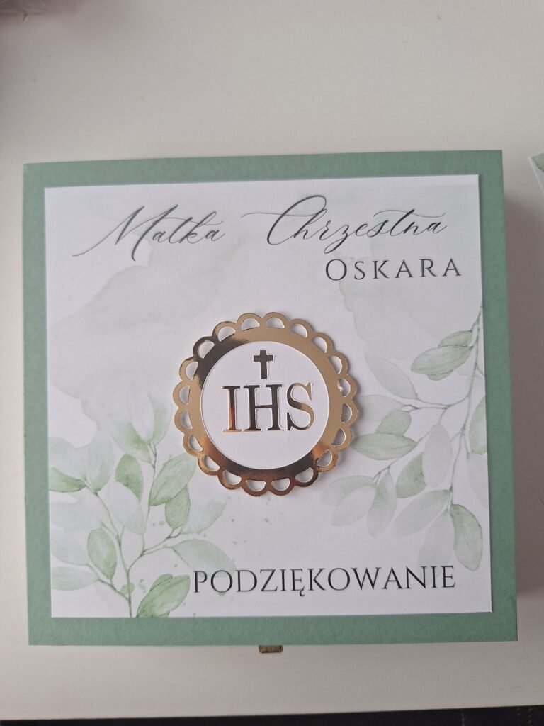 Podziękowanie dla matki chrzestnej w zieleni