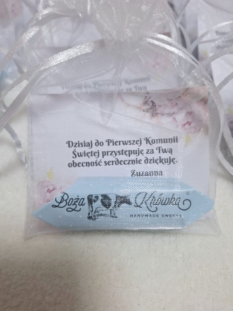 Podziękowanie dla gościa z krówką w woreczku