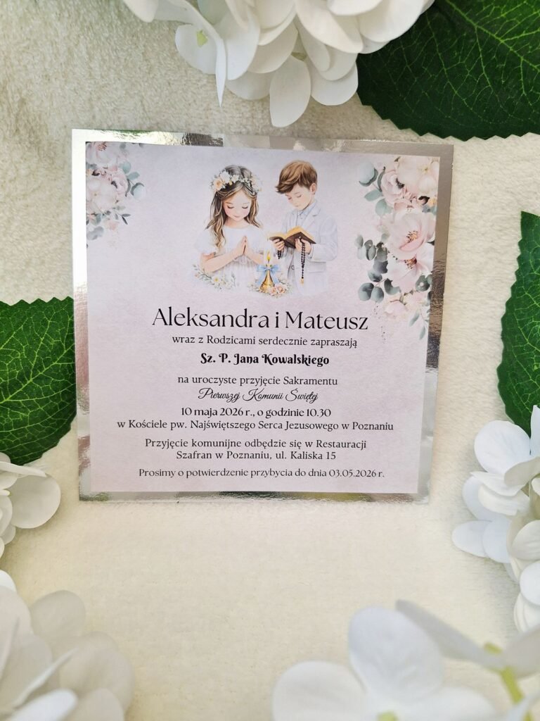 Zaproszenie komunijne dla rodzeństwa