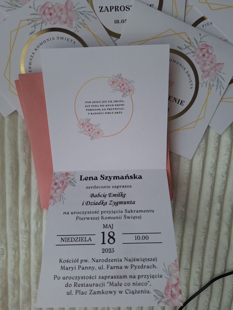 Zaproszenie komunijne – wzór 28