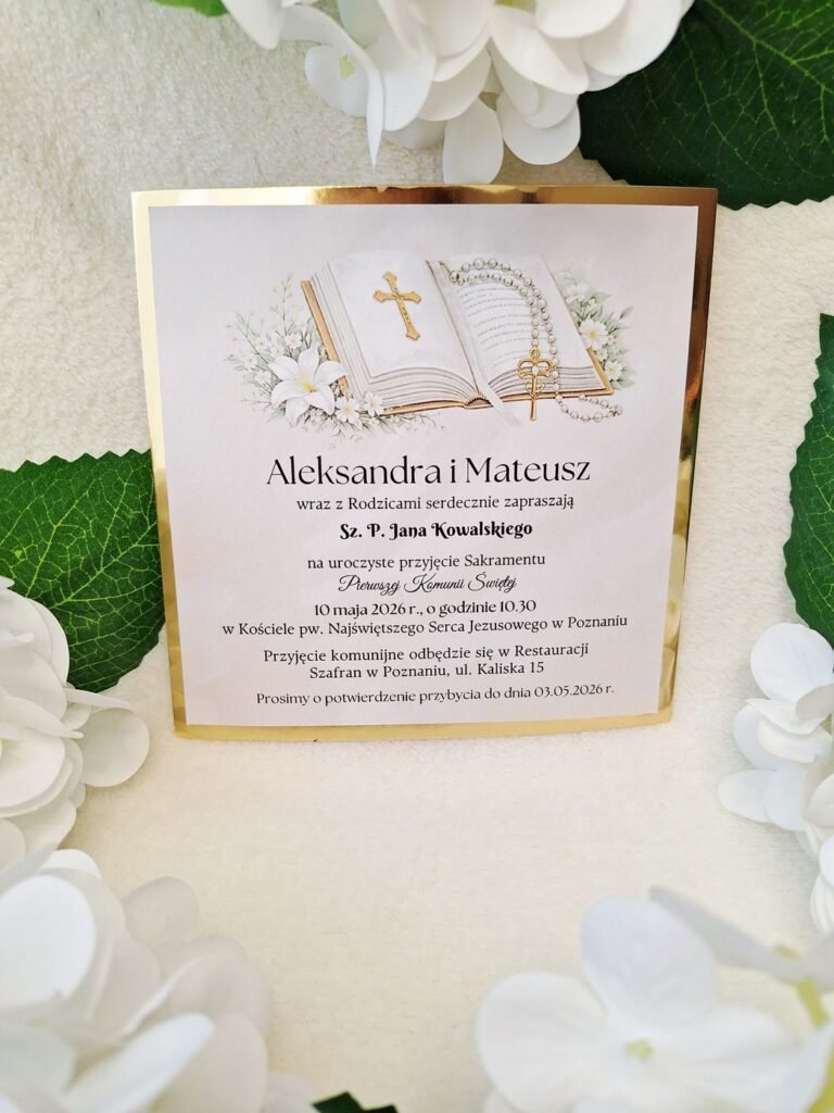 Zaproszenie komunijne – wzór 62