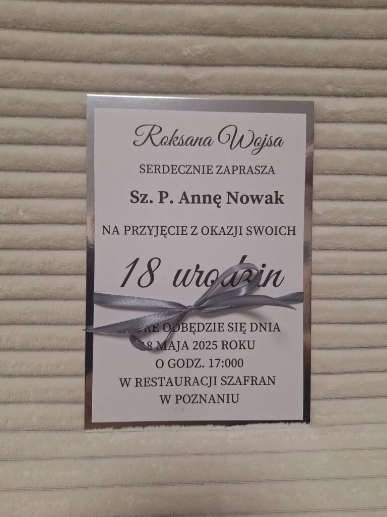 Zaproszenie na osiemnastkę – wzór 12