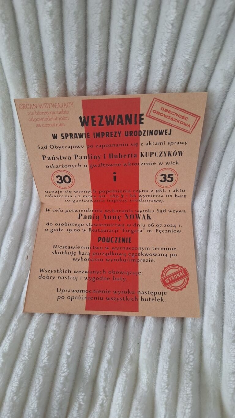 Zaproszenie na urodziny – wzór 4