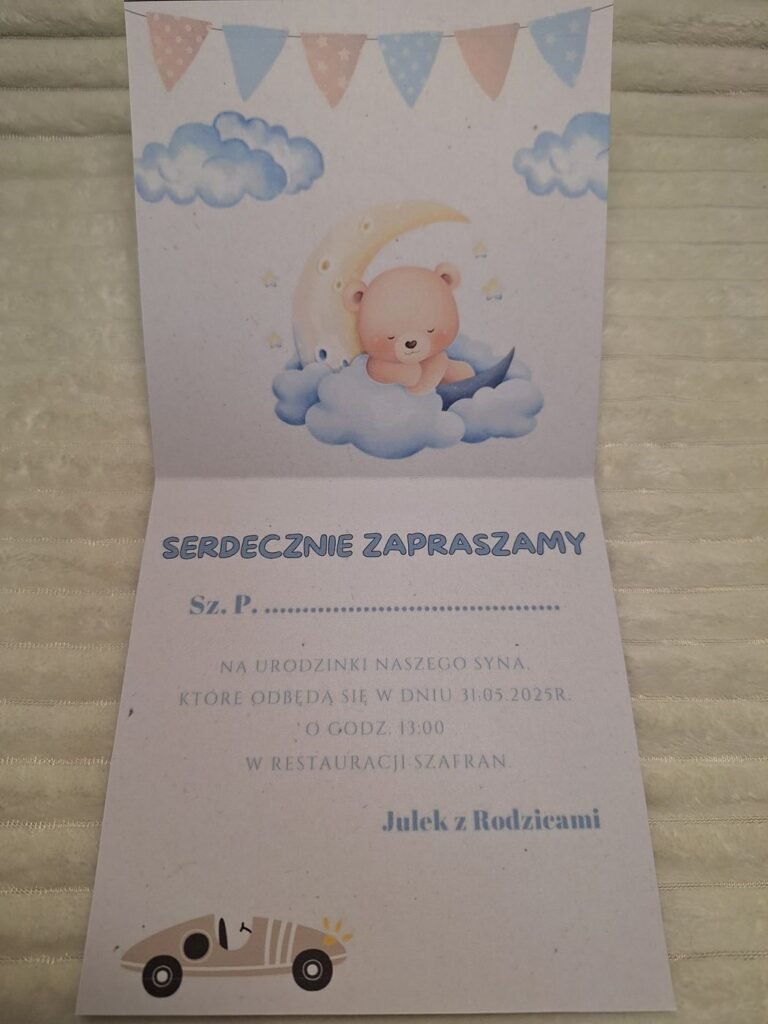 Zaproszenie na urodziny dziecka – wzór 13