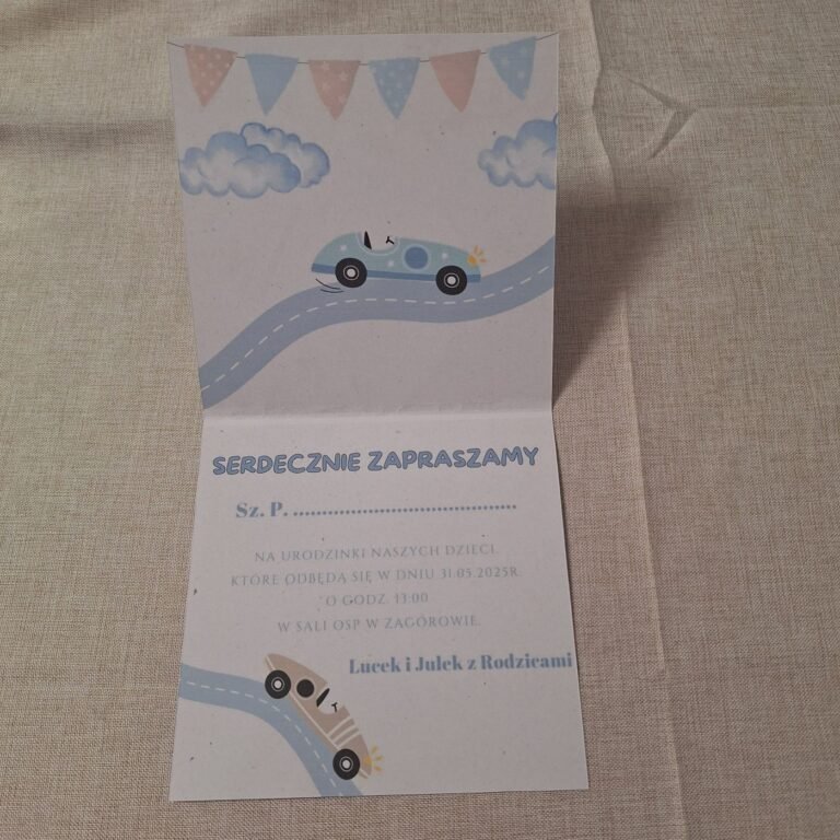 Zaproszenie na urodziny dziecka – wzór 8